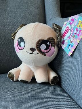 SqueezMez Plush Small Pet - Pink and Cream Cute Puppy